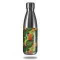 Skin Decal Wrap for RTIC Water Bottle 17oz Famingos and Flowers Sage Green (BOTTLE NOT INCLUDED)