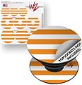 Decal Style Vinyl Skin Wrap 3 Pack for PopSockets Psycho Stripes Orange and White (POPSOCKET NOT INCLUDED)