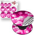 Decal Style Vinyl Skin Wrap 3 Pack for PopSockets Bokeh Squared Hot Pink (POPSOCKET NOT INCLUDED)
