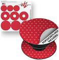 Decal Style Vinyl Skin Wrap 3 Pack for PopSockets Hearts Red On White (POPSOCKET NOT INCLUDED)