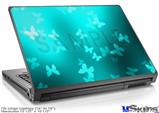 Laptop Skin (Large) - Bokeh Butterflies Neon Teal