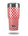 Skin Decal Wrap for K2 Element Tumbler 30oz - Checkered Canvas Red and White (TUMBLER NOT INCLUDED) by WraptorSkinz