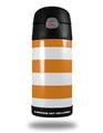 Skin Decal Wrap for Thermos Funtainer 12oz Bottle Psycho Stripes Orange and White (BOTTLE NOT INCLUDED) by WraptorSkinz