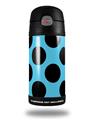Skin Decal Wrap for Thermos Funtainer 12oz Bottle Kearas Polka Dots Black And Blue (BOTTLE NOT INCLUDED) by WraptorSkinz