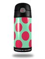 Skin Decal Wrap for Thermos Funtainer 12oz Bottle Kearas Polka Dots Pink And Blue (BOTTLE NOT INCLUDED) by WraptorSkinz
