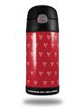 Skin Decal Wrap for Thermos Funtainer 12oz Bottle Hearts Red On White (BOTTLE NOT INCLUDED) by WraptorSkinz