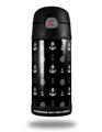 Skin Decal Wrap for Thermos Funtainer 12oz Bottle Nautical Anchors Away 02 Black (BOTTLE NOT INCLUDED) by WraptorSkinz