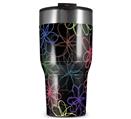 WraptorSkinz Skin Wrap compatible with 2017 and newer RTIC Tumblers 30oz Kearas Flowers on Black (TUMBLER NOT INCLUDED)