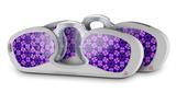 Decal Style Vinyl Skin Wrap 2 Pack for Nooz Glasses Rectangle Case Daisies Purple (NOOZ NOT INCLUDED) by WraptorSkinz