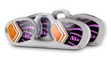 Decal Style Vinyl Skin Wrap 2 Pack for Nooz Glasses Rectangle Case Black Waves Orange Hot Pink (NOOZ NOT INCLUDED) by WraptorSkinz