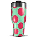 Skin Wrap Decal for 2017 RTIC Tumblers 40oz Kearas Polka Dots Pink And Blue (TUMBLER NOT INCLUDED)