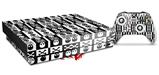 Skin Wrap for XBOX One X Console and Controller Skull And Crossbones Pattern Bw