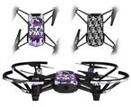 Skin Decal Wrap 2 Pack for DJI Ryze Tello Drone Cartoon Skull Purple DRONE NOT INCLUDED