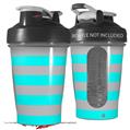 Decal Style Skin Wrap works with Blender Bottle 20oz Psycho Stripes Neon Teal and Gray (BOTTLE NOT INCLUDED)