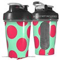 Decal Style Skin Wrap works with Blender Bottle 20oz Kearas Polka Dots Pink And Blue (BOTTLE NOT INCLUDED)