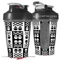 Decal Style Skin Wrap works with Blender Bottle 20oz Skull And Crossbones Pattern Bw (BOTTLE NOT INCLUDED)