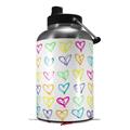 Skin Decal Wrap for 2017 RTIC One Gallon Jug Kearas Hearts White (Jug NOT INCLUDED) by WraptorSkinz