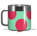 Skin Decal Wrap for Yeti Coffee Mug 14oz Kearas Polka Dots Pink And Blue - 14 oz CUP NOT INCLUDED by WraptorSkinz