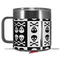 Skin Decal Wrap for Yeti Coffee Mug 14oz Skull And Crossbones Pattern Bw - 14 oz CUP NOT INCLUDED by WraptorSkinz