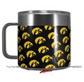 Skin Decal Wrap for Yeti Coffee Mug 14oz Iowa Hawkeyes Tigerhawk Tiled 06 Gold on Black - 14 oz CUP NOT INCLUDED by WraptorSkinz