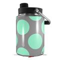 Skin Decal Wrap for Yeti Half Gallon Jug Kearas Polka Dots Mint And Gray - JUG NOT INCLUDED by WraptorSkinz