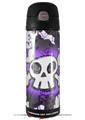 Skin Decal Wrap for Thermos Funtainer 16oz Bottle Cartoon Skull Purple (BOTTLE NOT INCLUDED) by WraptorSkinz