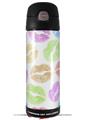 Skin Decal Wrap for Thermos Funtainer 16oz Bottle Rainbow Lips White (BOTTLE NOT INCLUDED) by WraptorSkinz