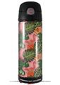Skin Decal Wrap for Thermos Funtainer 16oz Bottle Famingos and Flowers Pink (BOTTLE NOT INCLUDED) by WraptorSkinz