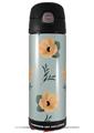 Skin Decal Wrap for Thermos Funtainer 16oz Bottle Poppy Orange Light Blue (BOTTLE NOT INCLUDED) by WraptorSkinz