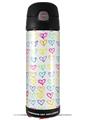 Skin Decal Wrap for Thermos Funtainer 16oz Bottle Kearas Hearts White (BOTTLE NOT INCLUDED) by WraptorSkinz