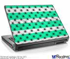 Laptop Skin (Small) - Kearas Daisies Stripe Sea Foam