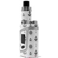 Skin Decal Wrap for Smok AL85 Alien Baby Nautical Anchors Away 02 White VAPE NOT INCLUDED