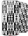 2 Decal style Skin Wraps set for Apple iPhone X and XS Skull And Crossbones Pattern Bw