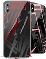 2 Decal style Skin Wraps set for Apple iPhone X and XS Baja 0014 Red Dark
