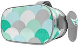 Decal style Skin Wrap compatible with Oculus Go Headset - Brushed Circles Seafoam (OCULUS NOT INCLUDED)