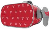 Decal style Skin Wrap compatible with Oculus Go Headset - Hearts Red On White (OCULUS NOT INCLUDED)