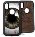 2x Decal style Skin Wrap Set compatible with Otterbox Defender iPhone X and Xs Case - Eyeball Brown (CASE NOT INCLUDED)
