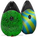 Skin Decal Wrap 2 Pack compatible with Suorin Drop Folder Doodles Green VAPE NOT INCLUDED