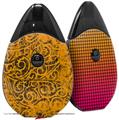Skin Decal Wrap 2 Pack compatible with Suorin Drop Folder Doodles Orange VAPE NOT INCLUDED