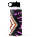 Skin Wrap Decal compatible with Hydro Flask Wide Mouth Bottle 32oz Black Waves Orange Hot Pink (BOTTLE NOT INCLUDED)