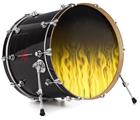 Vinyl Decal Skin Wrap for 22" Bass Kick Drum Head Fire Flames Yellow - DRUM HEAD NOT INCLUDED