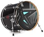 Vinyl Decal Skin Wrap for 22" Bass Kick Drum Head Baja 0023 Neon Teal - DRUM HEAD NOT INCLUDED