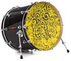Vinyl Decal Skin Wrap for 22" Bass Kick Drum Head Folder Doodles Yellow - DRUM HEAD NOT INCLUDED