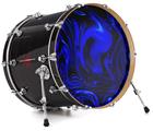 Vinyl Decal Skin Wrap for 22" Bass Kick Drum Head Liquid Metal Chrome Royal Blue - DRUM HEAD NOT INCLUDED
