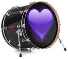 Vinyl Decal Skin Wrap for 22" Bass Kick Drum Head Glass Heart Grunge Purple - DRUM HEAD NOT INCLUDED