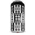 WraptorSkinz Skin Decal Wrap compatible with Yeti 16oz Tall Colster Can Cooler Insulator Skull And Crossbones Pattern Bw (COOLER NOT INCLUDED)