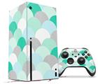 WraptorSkinz Skin Wrap compatible with the 2020 XBOX Series X Console and Controller Brushed Circles Seafoam (XBOX NOT INCLUDED)