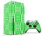 WraptorSkinz Skin Wrap compatible with the 2020 XBOX Series X Console and Controller Skull And Crossbones Pattern Green (XBOX NOT INCLUDED)
