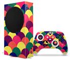 WraptorSkinz Skin Wrap compatible with the 2020 XBOX Series S Console and Controller Brushed Cirlces Multi Dark (XBOX NOT INCLUDED)