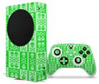 WraptorSkinz Skin Wrap compatible with the 2020 XBOX Series S Console and Controller Skull And Crossbones Pattern Green (XBOX NOT INCLUDED)